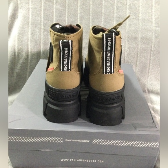 Palladium Women’s Revolt HI TX Platform Canvas Olive Boots - Picture 4 of 15